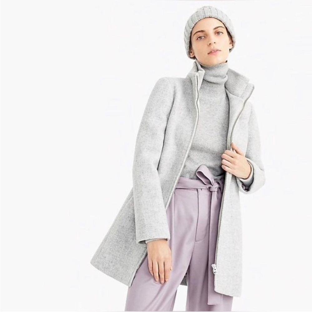 J.Crew Wool-Blend Gray Pea Coat